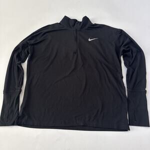 Nike Dri FIT Mens Pullover 1/4 Zip Running Shirt Black Size Medium Athleisure